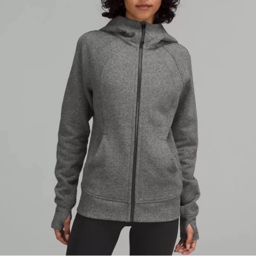 LULULEMON SCUBA FULL-ZIP HOODIE IN HEATHERED GRAPHITE GREY